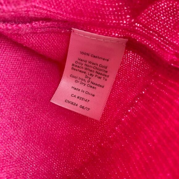 Talbots 100% Cashmere Sweater Size L Pink Cable Knit Old Money Casual Staple - Picture 8 of 9